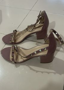 Mauve Studded Heels , flats stylish looking