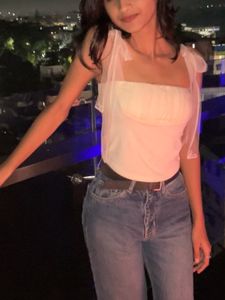 White Tie-Shoulder Top🤍