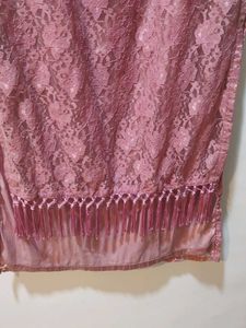 Elegant Mauve Lace Dress