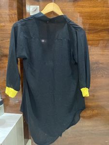 New Black Fashionable Sheer Long Top Women