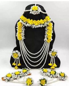 Haldi Flower Jewellery Set