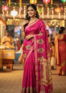 New and Soft Pink Floral Sareeee