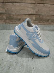 Stylish Blue & White Platform Sneakers