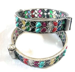 Multi Colored Navratan Kara Pair Of 2