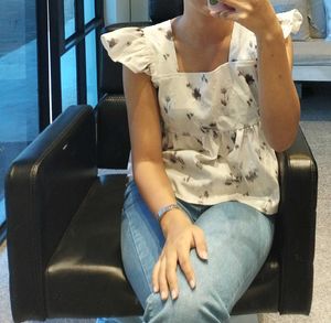 Floral Ruffle Sleeve Top