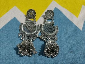 Silver Jhumka Earrings
