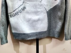 imported Retro cartoon bear fluffy knitwear sweate