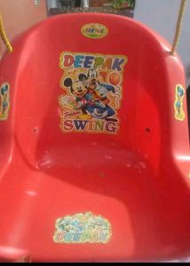 Kids Plastic Swing Seat - Red jhuka fun activity