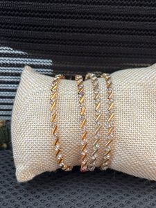diamond studd Gold Tone Bangle size 2’4