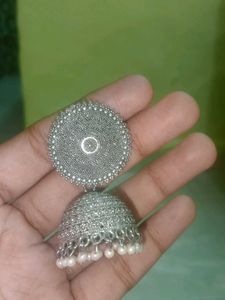 Silver Jhumka Earrings