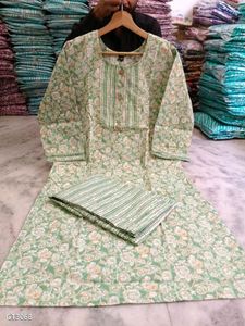 Pure Cotton Febric  Kurti With Pant.