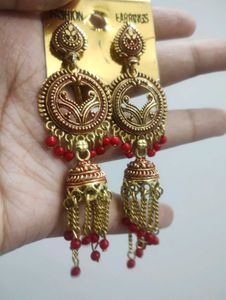 Golden Red Earrings (Sale!)