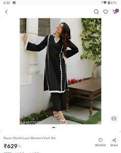 Stylish Black Kurti Se + (Freebie)