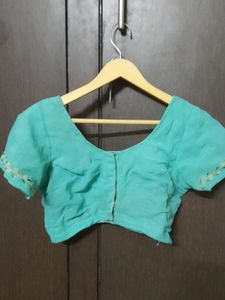 Sea Green Saree With Blouse