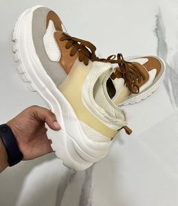 White Chunky Platform Sneakers👟🤎