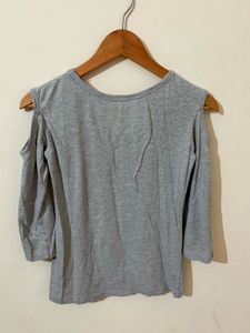 S Graphic Cold Shoulder Tee