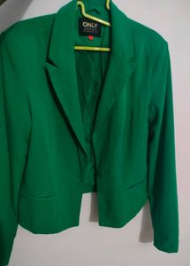 Green Cropped Blazer