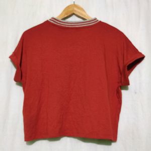 Roadster Rust Orange Boxy Crop Top