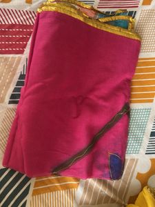 Yellow Dupatta with Gold Border