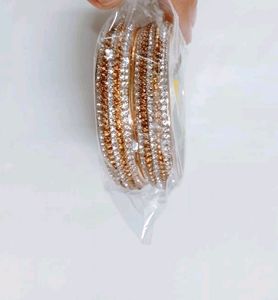 Stone Gold Plated Kada Set