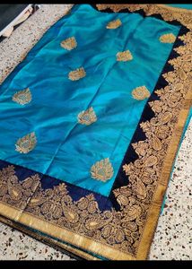 Party Wear Saree With Blouse And Pico Fall