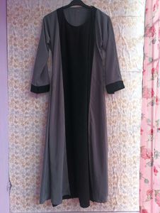 Black And Grey Abaya Dress