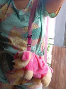 Cute Furry Doggy Sling Bag