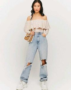 Y2k Floral Print Off-Shoulder Crop Top Ruffle