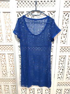 Blue Crochet Knit Top C
