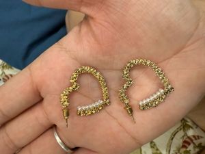 Golden Heart Shape Earrings