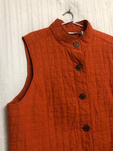 Liz&amp;co. Orange Sleeveless Jacket