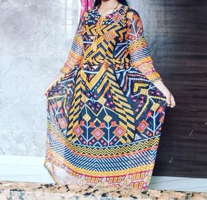 PlusS Navy Blue &amp; Yellow Geometric A-line Dress