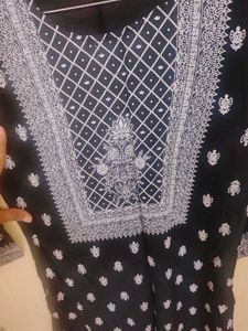 Elegant Black Printed Kurta