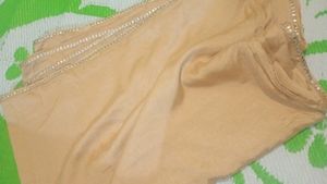 Cream Satin Saree
