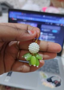 Pearl &amp; Green Earrings