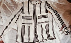 Mango Striped Button-Down Shirt