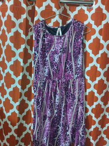 Stylish Purple Animal Print Dress