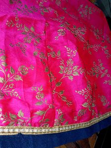 Pink 🩷 And Blue 💙 Lehnga Choli |  Floral Design