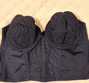 Triump Exquisit Black Tuxedo Lace Bustier Top