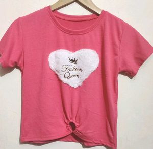 Pink Top Fashion Queen For Heart 8- 10 Year Girl