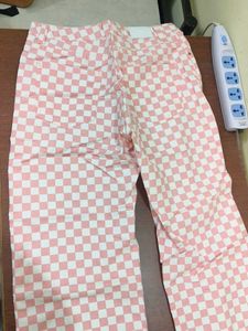 Checkered pink &amp; white Pants