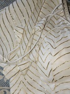 Elegant White & Gold Blouse