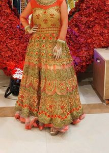 Elegant Embroidered Gown With Dupatta