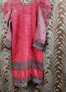 Coral Paisley Print Dress
