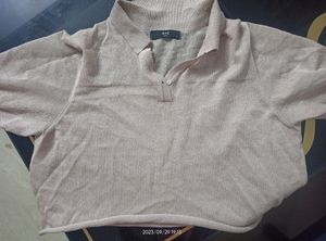 A+G Cropped Collared Tshirt
