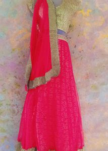 Pink &amp; Gold Lehenga Choli