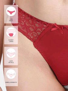 Red Lace Detail Thong