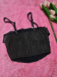 Black Corset Style Crop Top