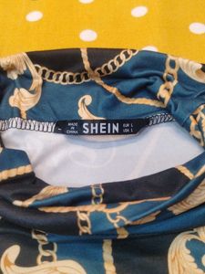 Shein Chain Print Turtleneck Top