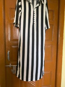 Black and White Striped Dress